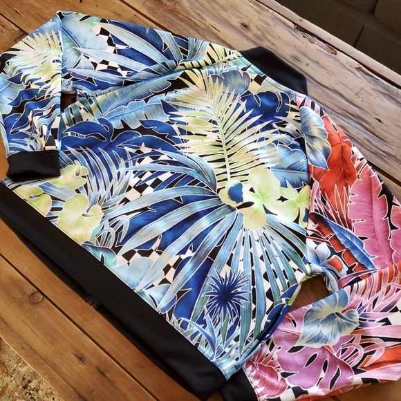 NIKE Tropical Print Bomber Jacket EUC Size XL - Picture 3 of 3